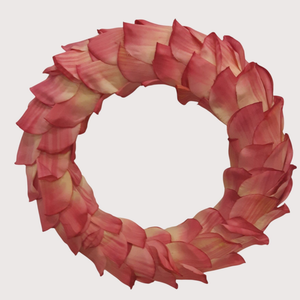 Wianek z pianki z płatami róż 26 cm, różowy, kod: 313313