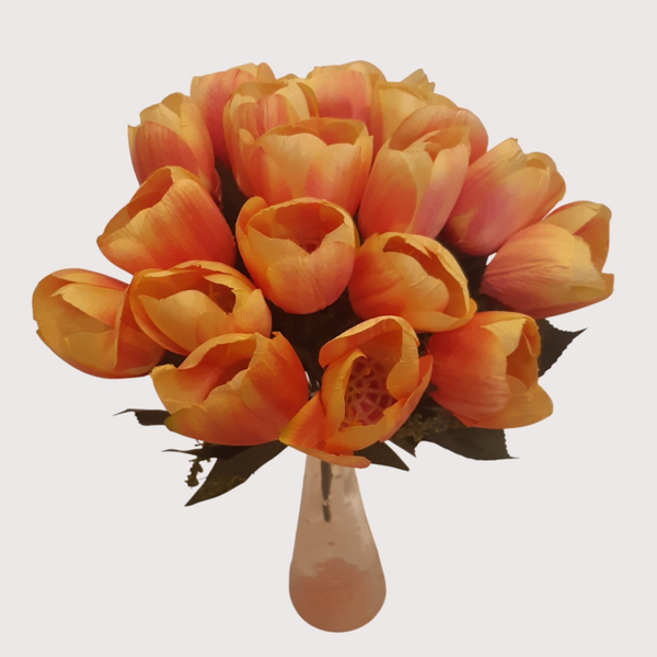 Tulipan – bukiet 17 kwiatów 35 cm, żółto różowy, kod: 2207