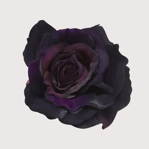Róża wyrobowa welurowa, 12 cm, ciemny fiolet, opakowanie 12 szt., kod:21013