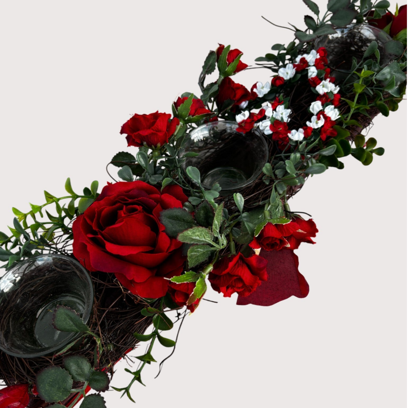 Świecznik walentynkowy – na 3 tealighty, 6 sztuk,  kod: 1832509