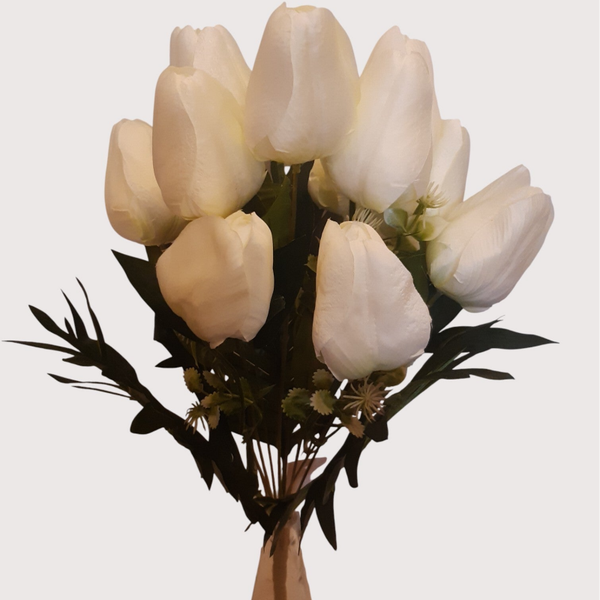 Tulipan – bukiet 11 kwiatów 54 cm, biały, kod: 3905