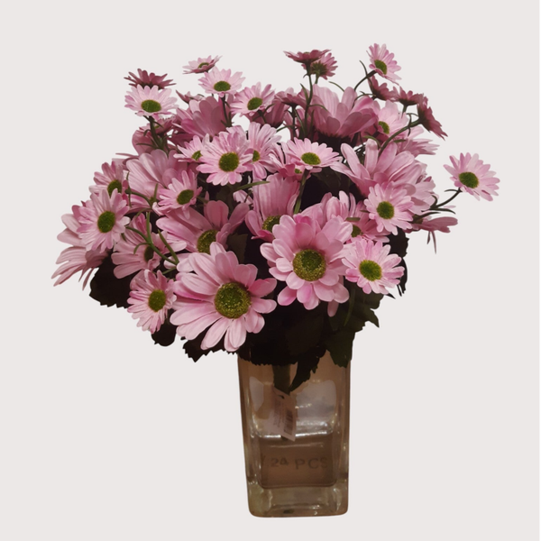 Margaretki – bukiet dekoracyjny, 40 cm, różowy, kod: 3871