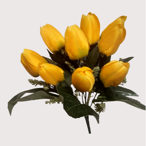 Tulipan – bukiet dekoracyjny, 35 cm, żółty, kod: 8170