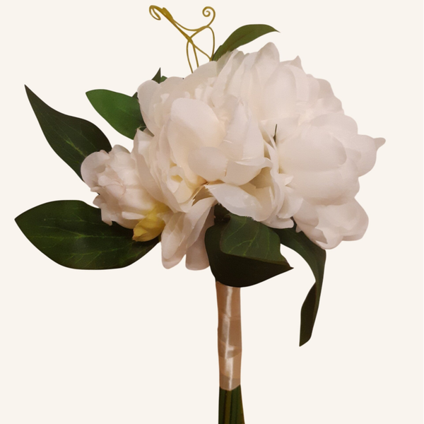Peonia – gotowy bukiet, 30 cm, biały, kod: 407