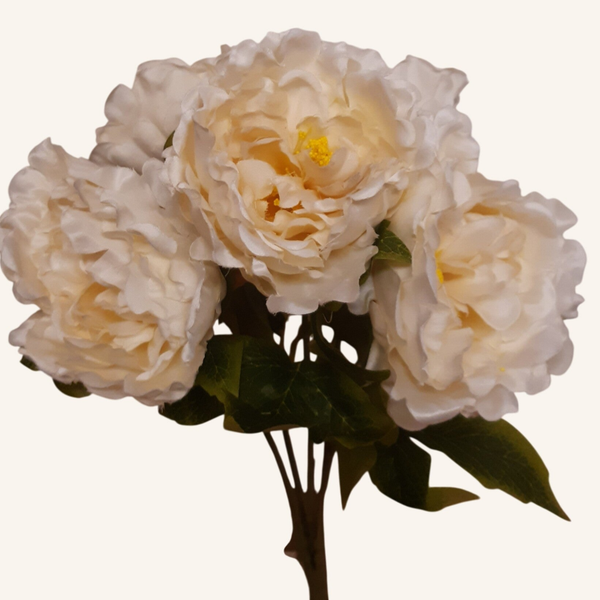 Peonia – bukiet, 45 cm, biały, kod: 202204