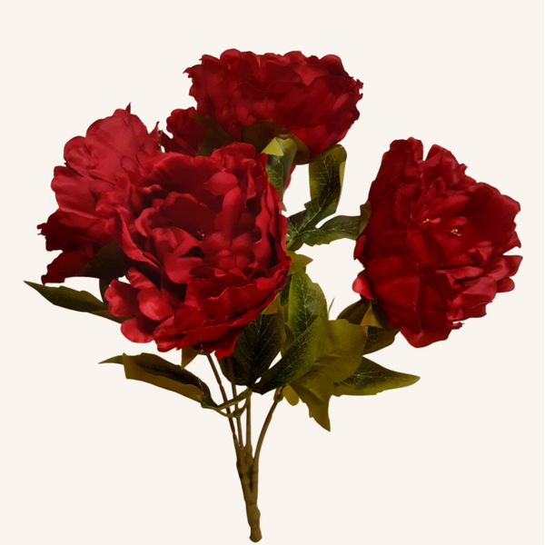 Peonia – bukiet, 45 cm, czerwony, kod: 202204