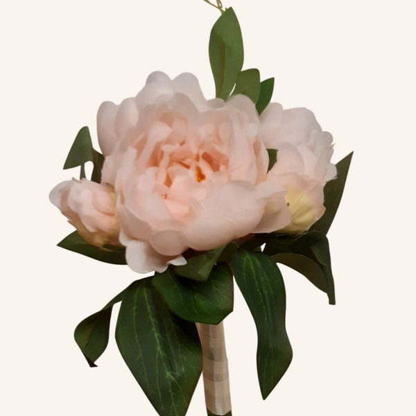 Peonia – gotowy bukiet, 30 cm, delikatny róż, kod: 407