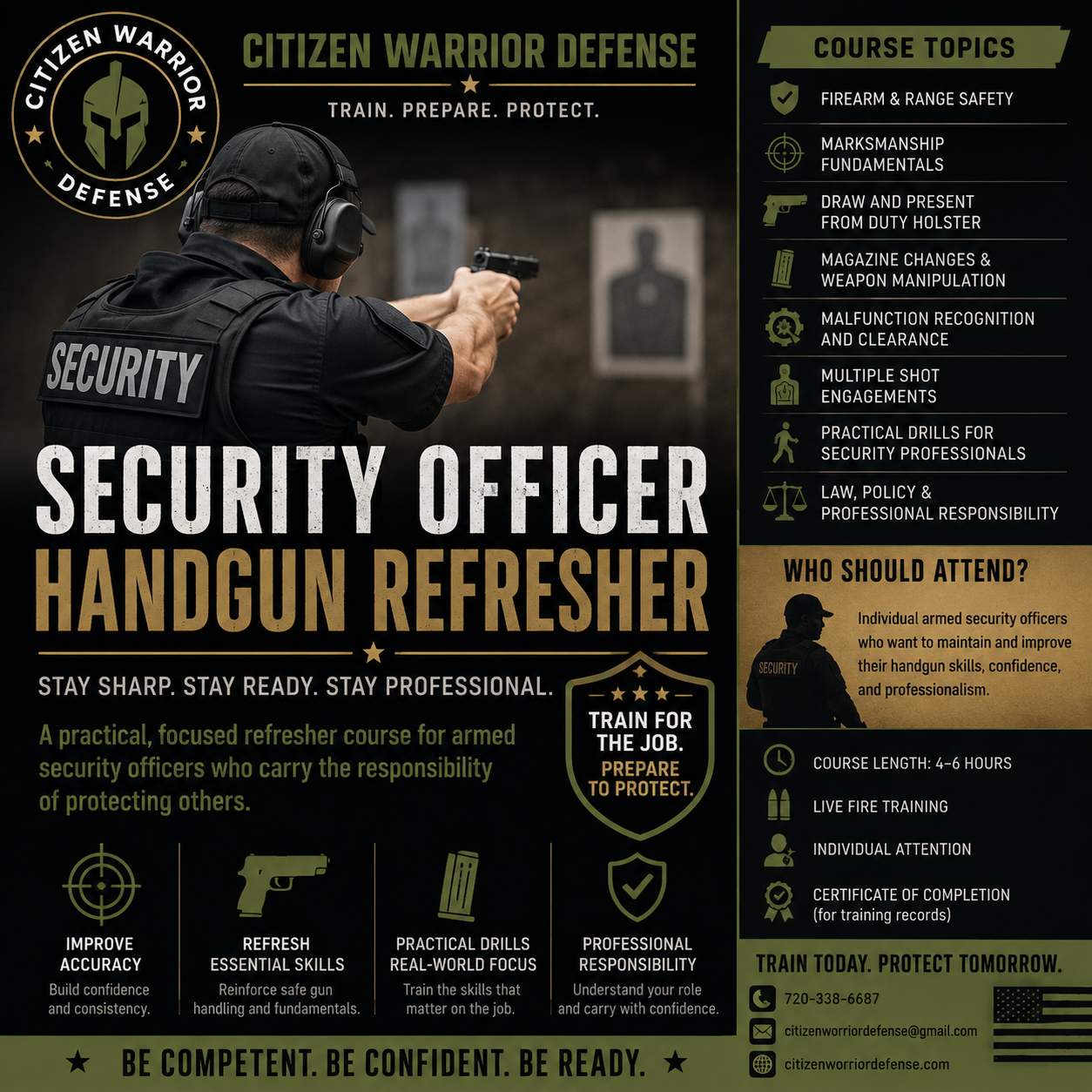 Security handgun refresher class