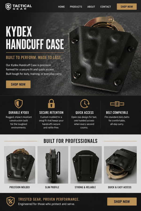 Kydex Handcuff Case – Smith & Wesson & Peerless Chain Cuffs