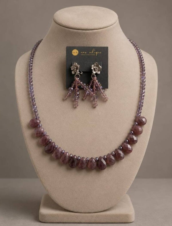 Tear drop Gemstone and Crystal Set