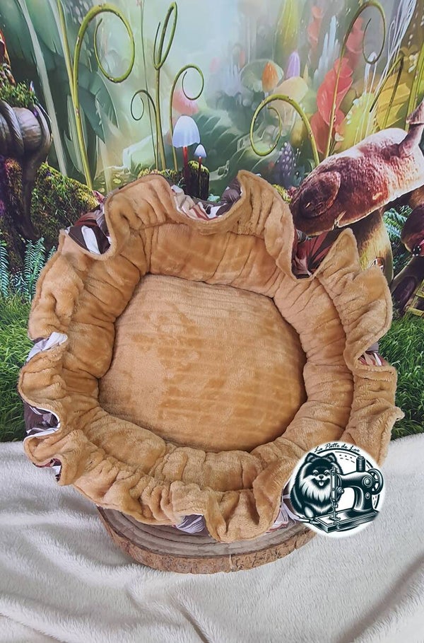 Panier tulipe monstera caramel