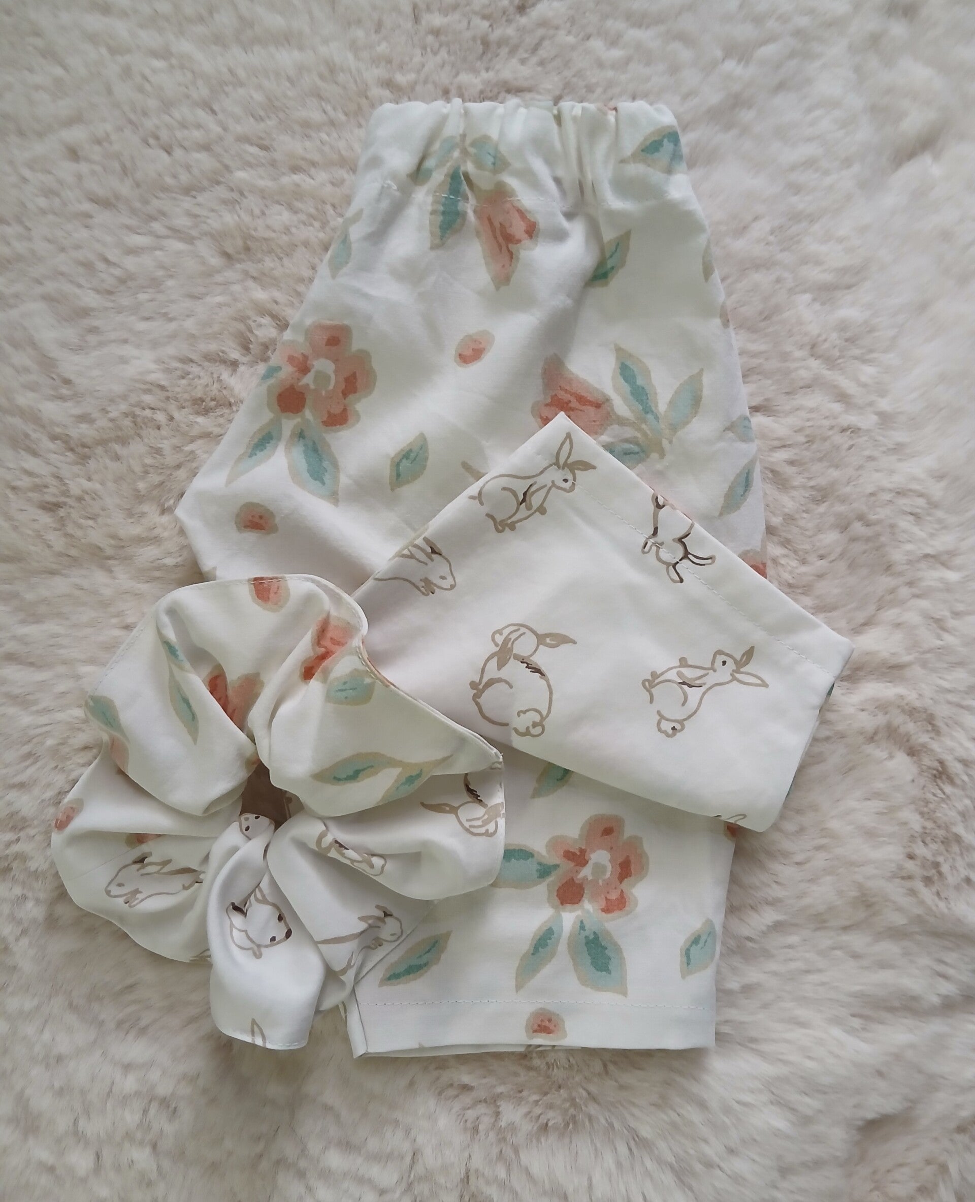 Peach garden bunny