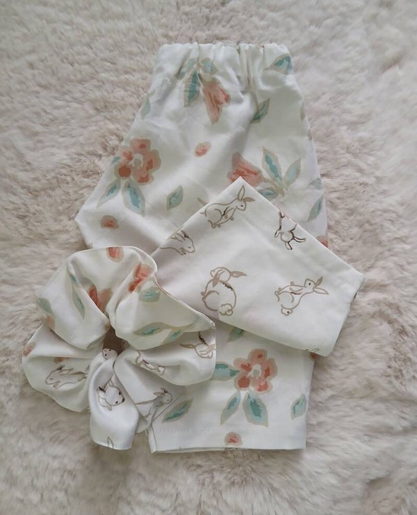 Peach garden bunny