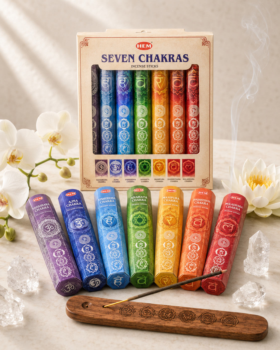 Wierook cadeau set 7 chakra's