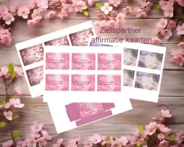 Printversie Zielspartner affirmatie kaarten