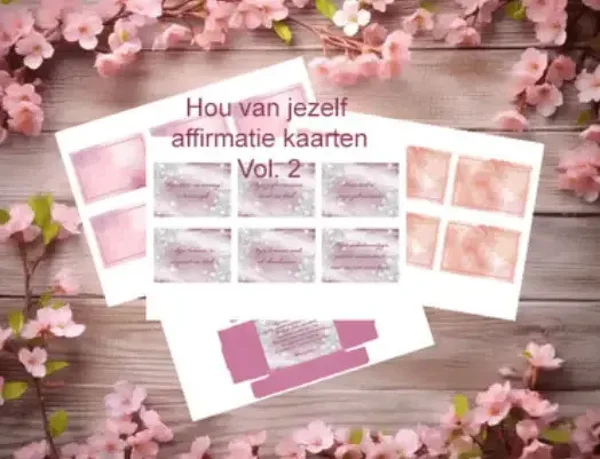 Printversie Hou van jezelf affirmatie kaarten Vol 2