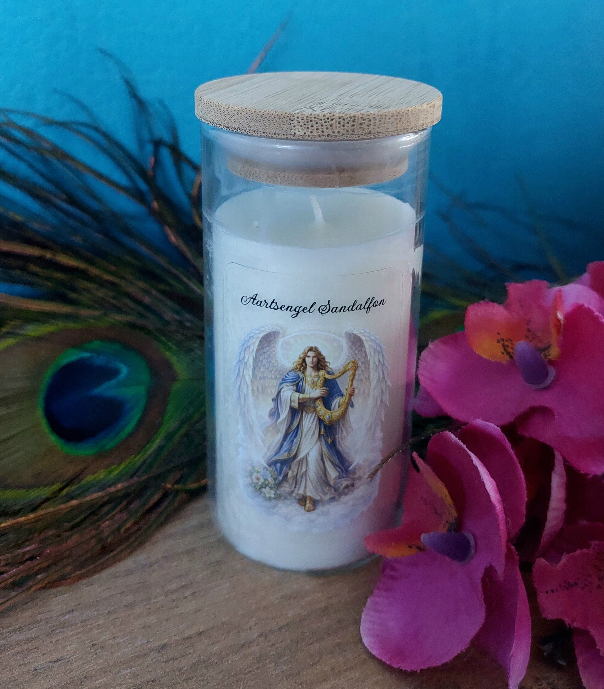 Aartsengel Sandalfon kaars in glas