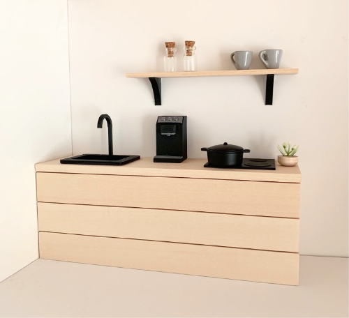 Sustainably produced dollhouse kitchen  for modern homes