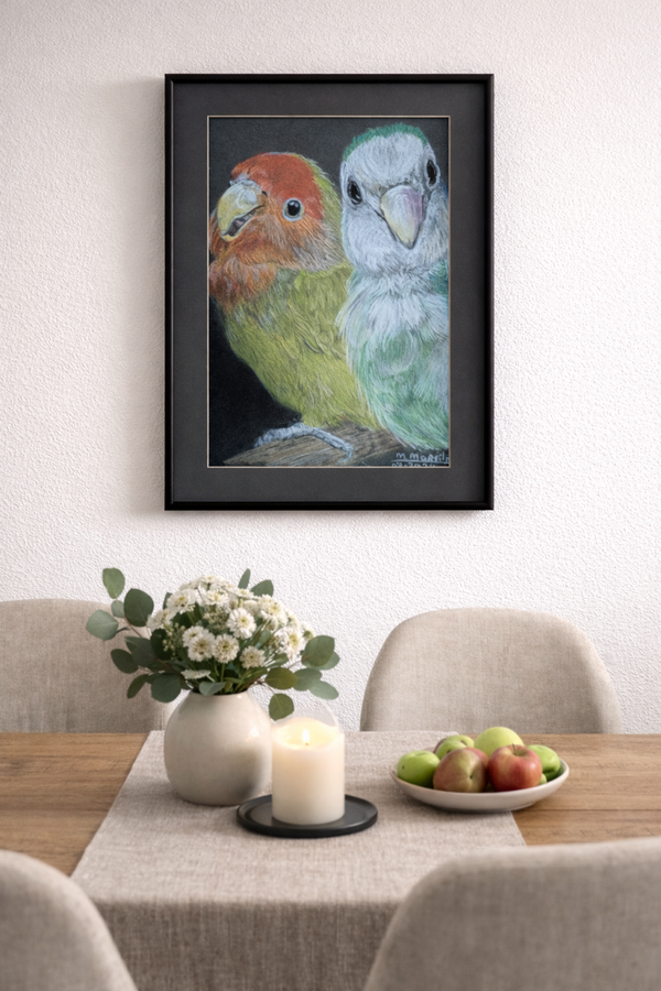 Samen in kleur - Agapornissen in soft pastel