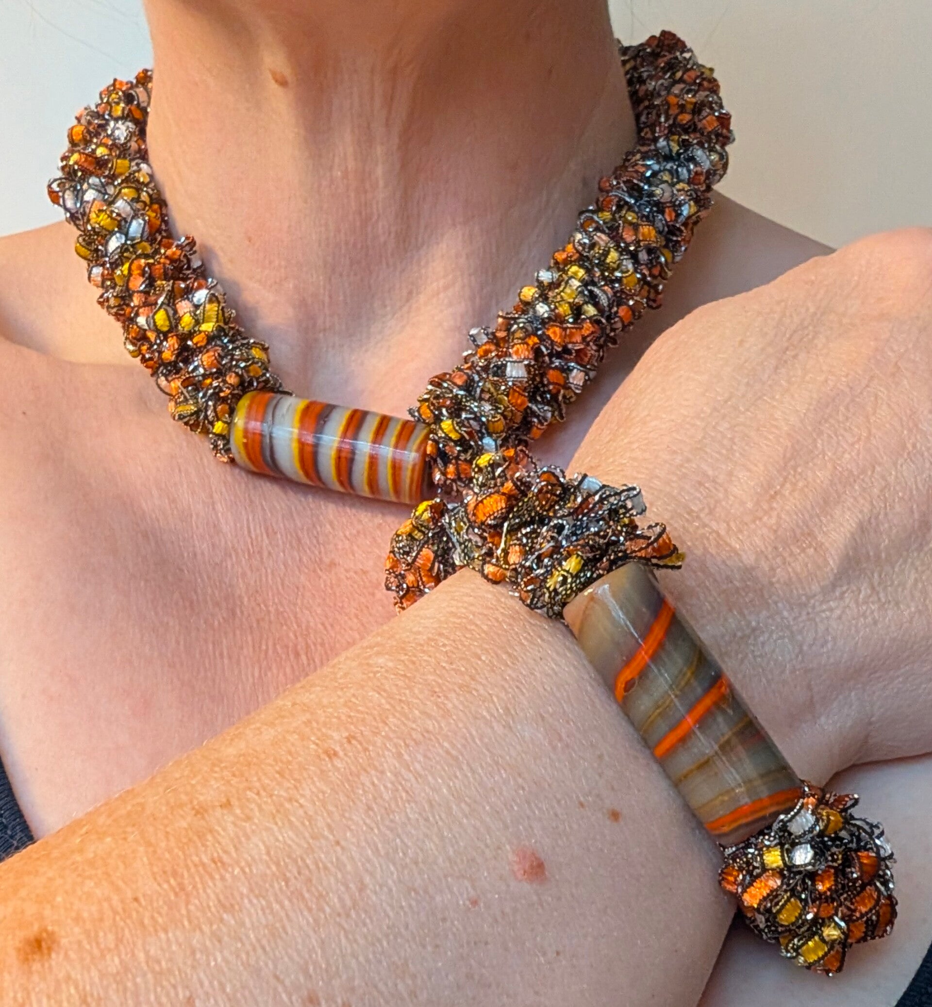 Van gedachte naar draagbare kunst - Herfstset bruin-oranje