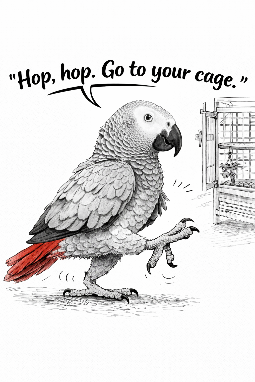 Hop, hop. Go to your cage. (nog niet op voorraad)