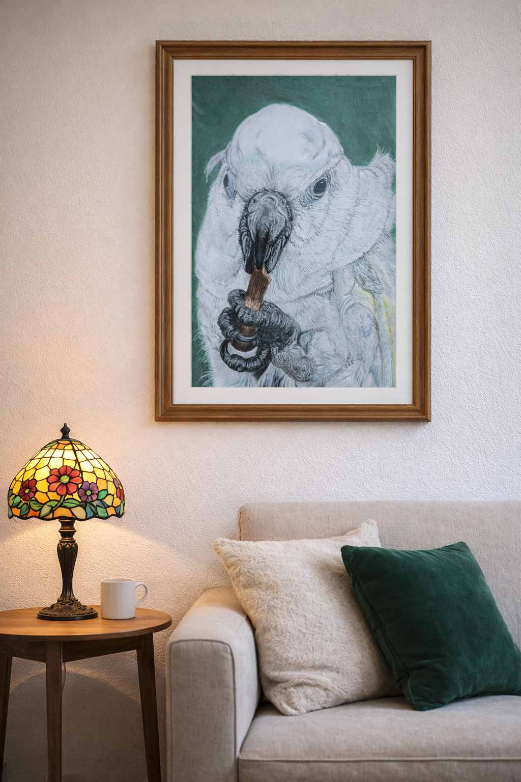 Een blik vol karakter - Kaketoe in soft pastels