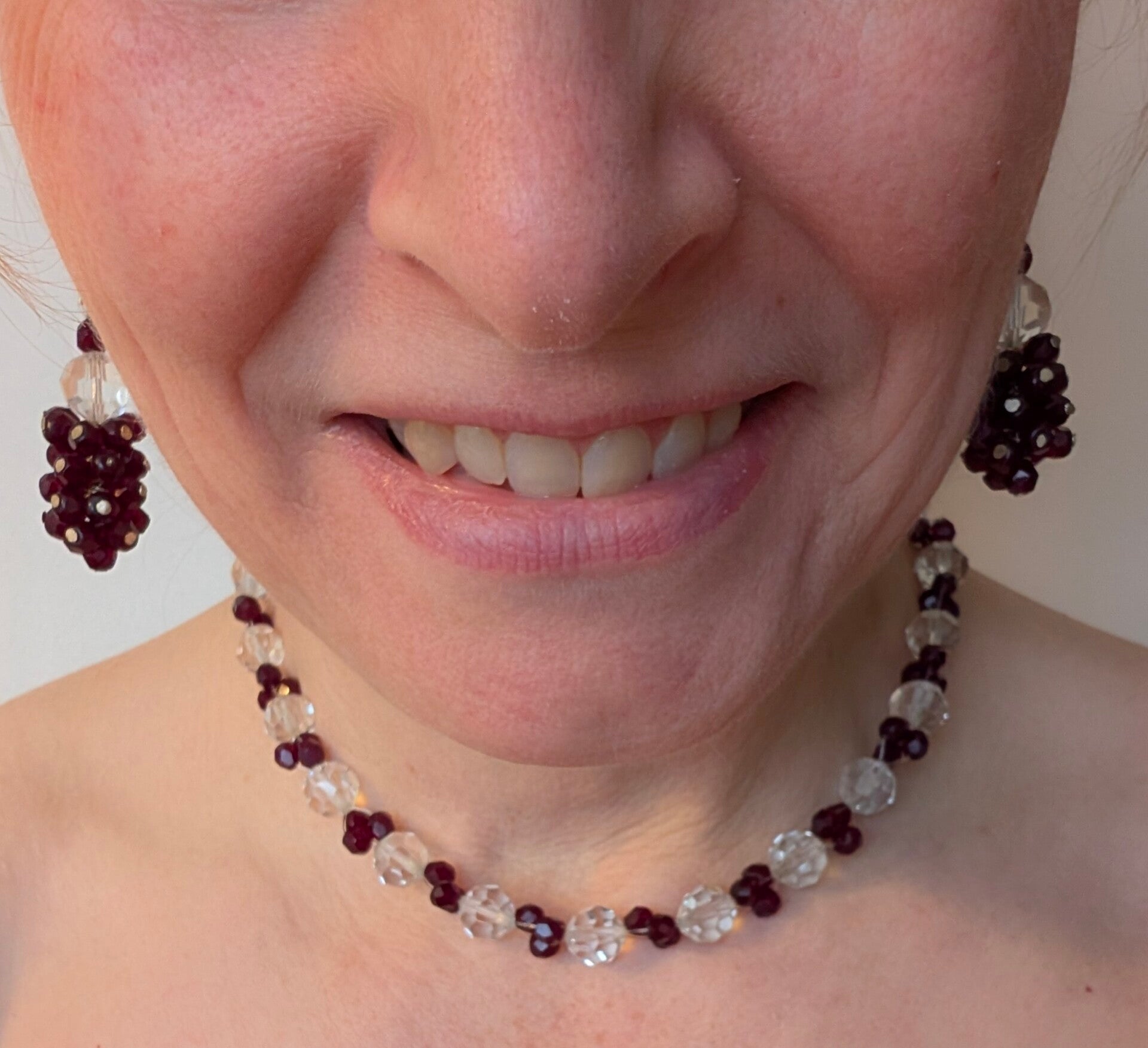 Licht in diepte - Ketting & Oorbellen van kristal