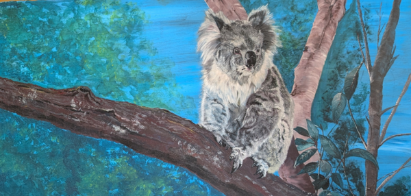 Unieke Queen Anne koffietafel - Handgeschilderde Koala