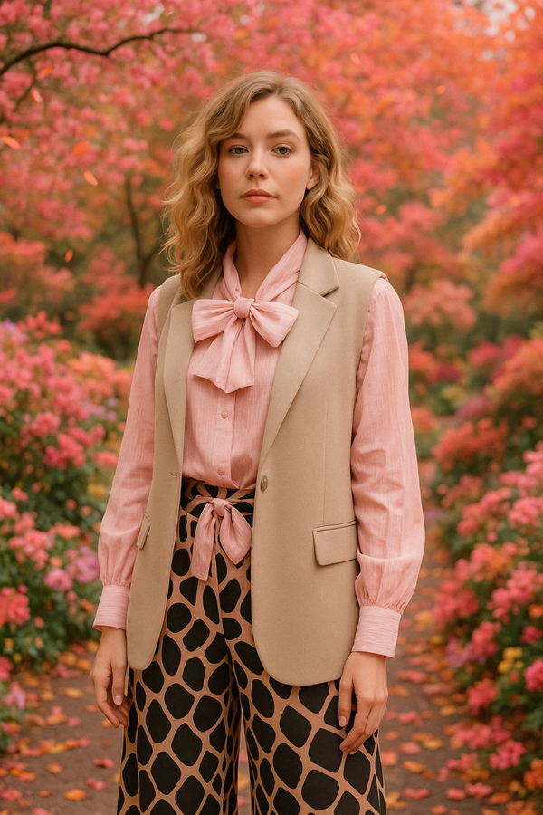 Chemise a Noeud Rose