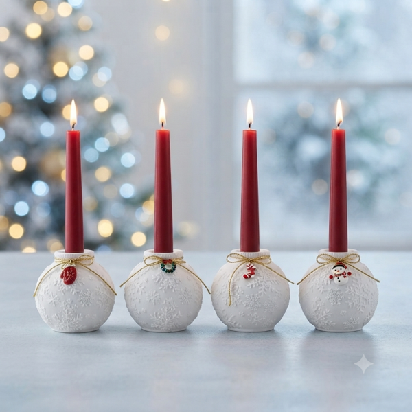 weihnachtlichen Kugel-Kerzenhalter (4er-Set)