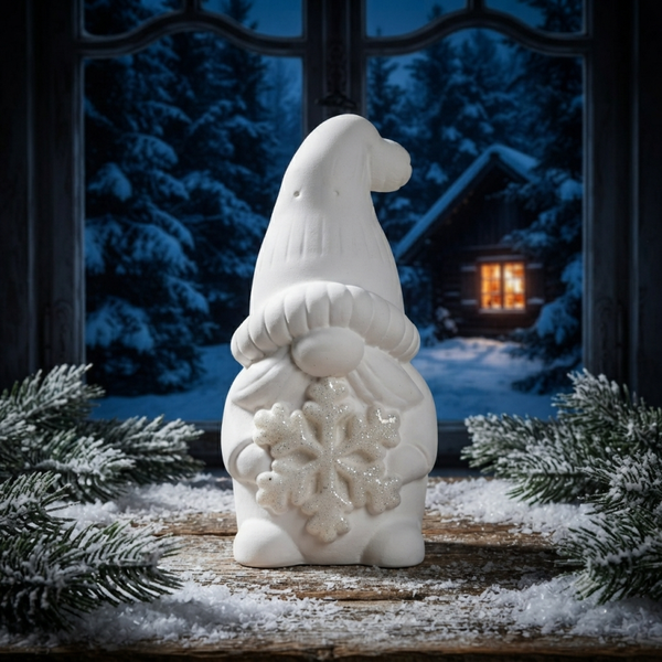 Wichtel mit Schneeflocke
