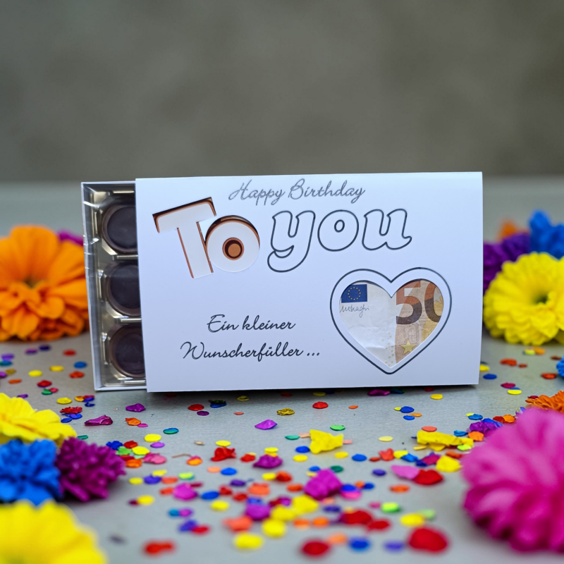 Toffifee Banderolen Geburtstag Geschenkidee Geschenkverpackung Geldgeschenk 