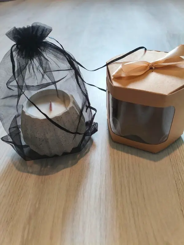 Bougie parfumée Palo Santo – mèche bois – fait main – coffret artisanal