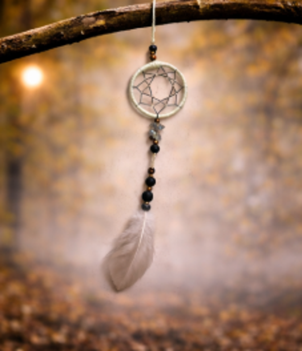 Pendule Étoile – labradorite et pierre de lave