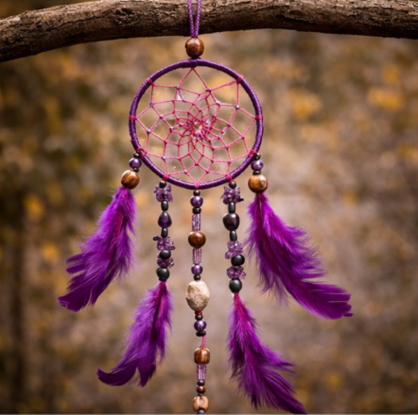 Attrape-rêves violet – améthyste et hématite