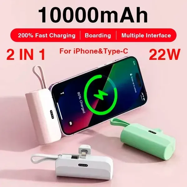 Mini Power Bank Portable 2 en 1