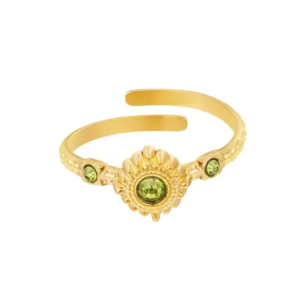 Ring - groene steentjes