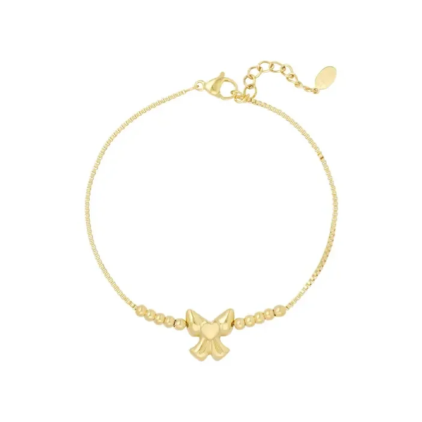 Armbandje - strik met kralen