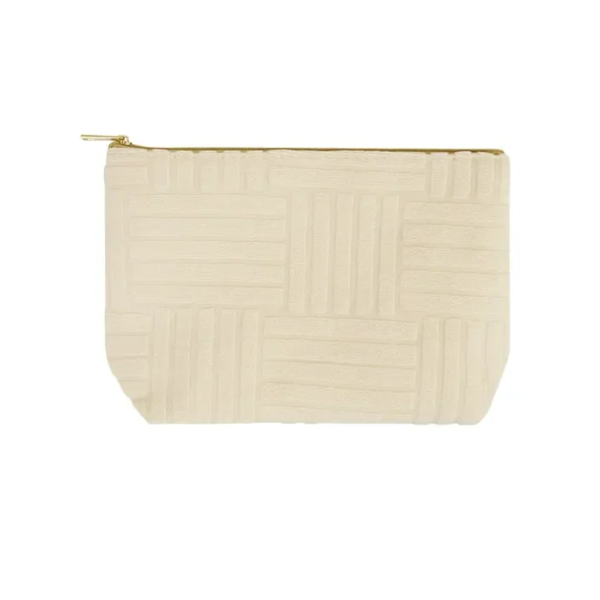 Make-up tas jacquard - beige