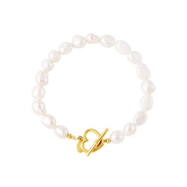 Armbandje - pearl heart