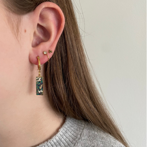 Losse oorbel - mystic green