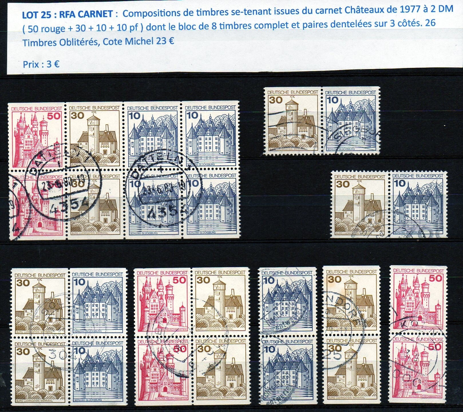 ALLEMAGNE / COMPOSITION DE TIMBRES SE-TENANT (o)