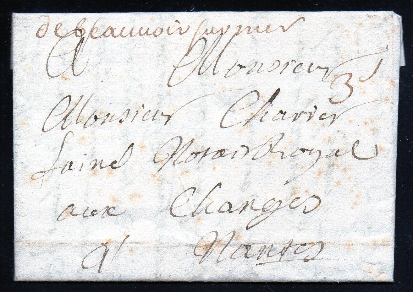 LAC 1722 ILE DE BOIN POUR NANTES / MENTION MANUSCRITE