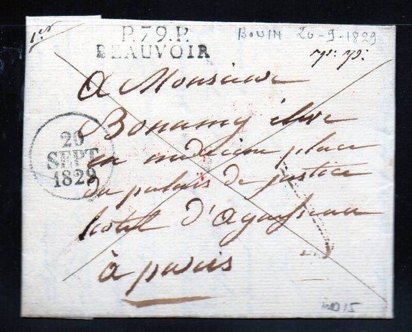 LAC 1829 EN PORT PAYÉ BOIN POUR PARIS