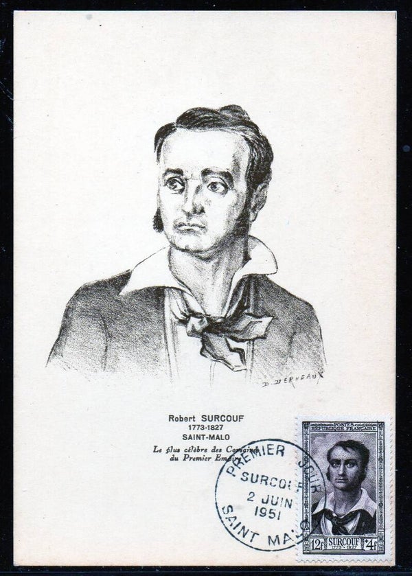 N° 894 12f + 4f SURCOUF / CARTE MAXIMUM 1er JOUR