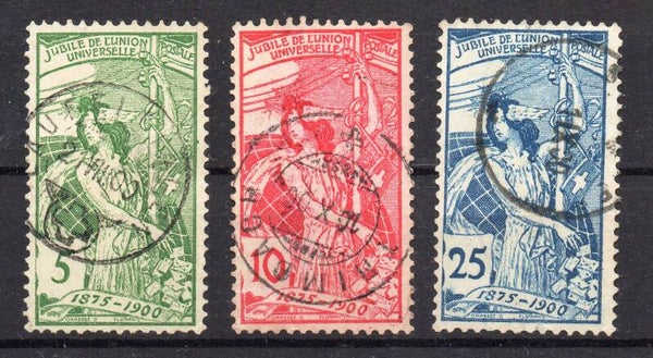 SUISSE / N° 86 à 88 25ème ANNIVERSAIRE DE L'UPU (o)