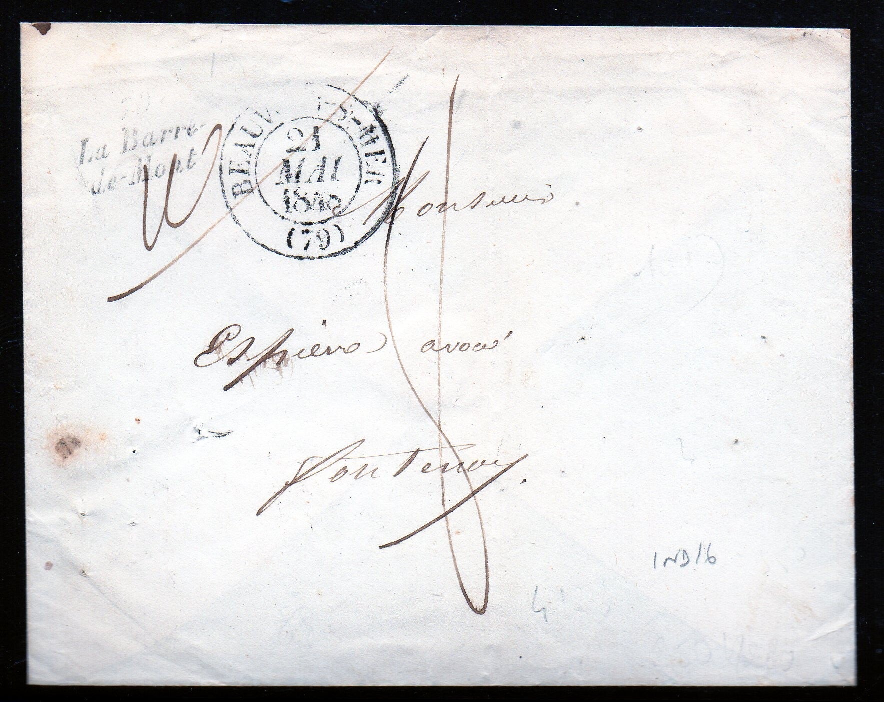 LSC 1848 LA BARRE-DE-MONT POUR FONTENAY / CURSIVE