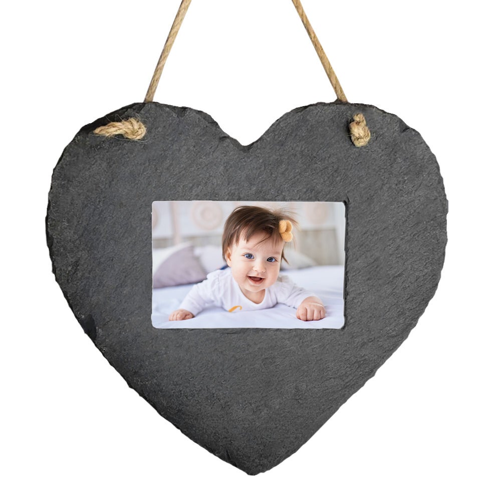 Personalised Black Slate Hanging Heart