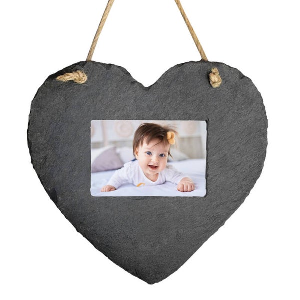 Personalised Black Slate Hanging Heart