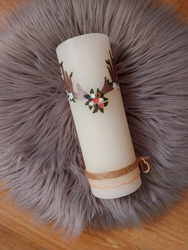 Hochzeitskerze Rustik ,,Hirschgeweih"